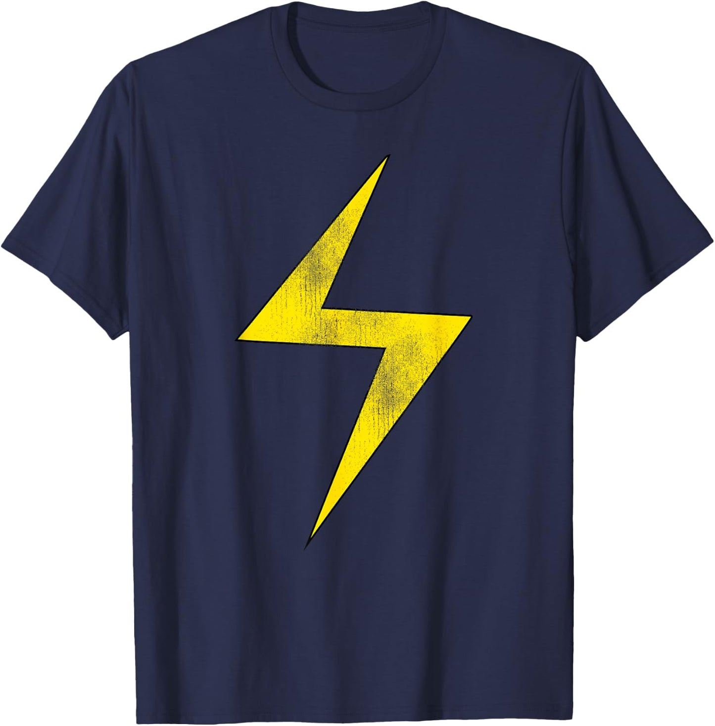 Marvel Ms. Marvel Vintage Lightning Bolt Comic Icon T-Shirt - T-Shirt | Navy