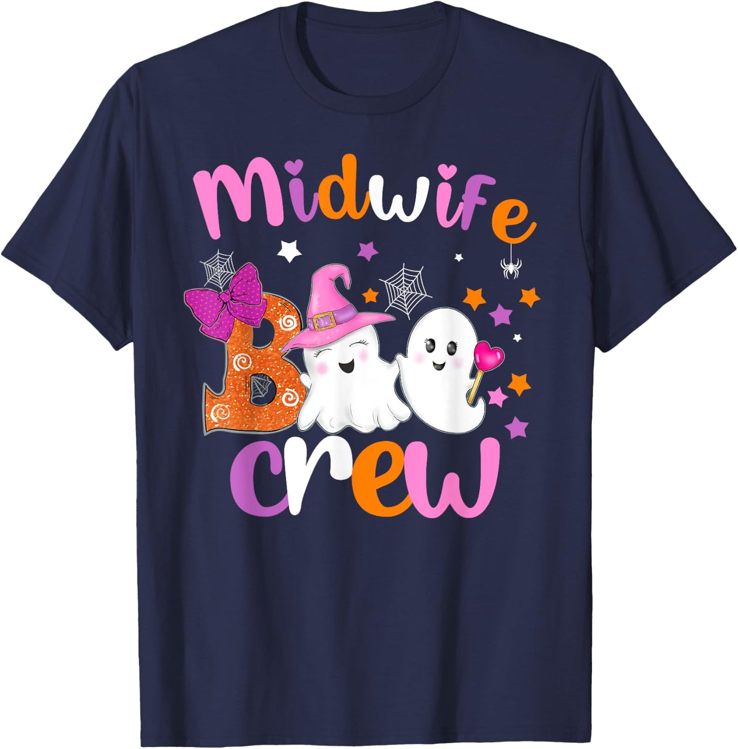 Midwife Boo Crew Halloween matching shirts for Midwife T-Shirt - T-Shirt | Navy