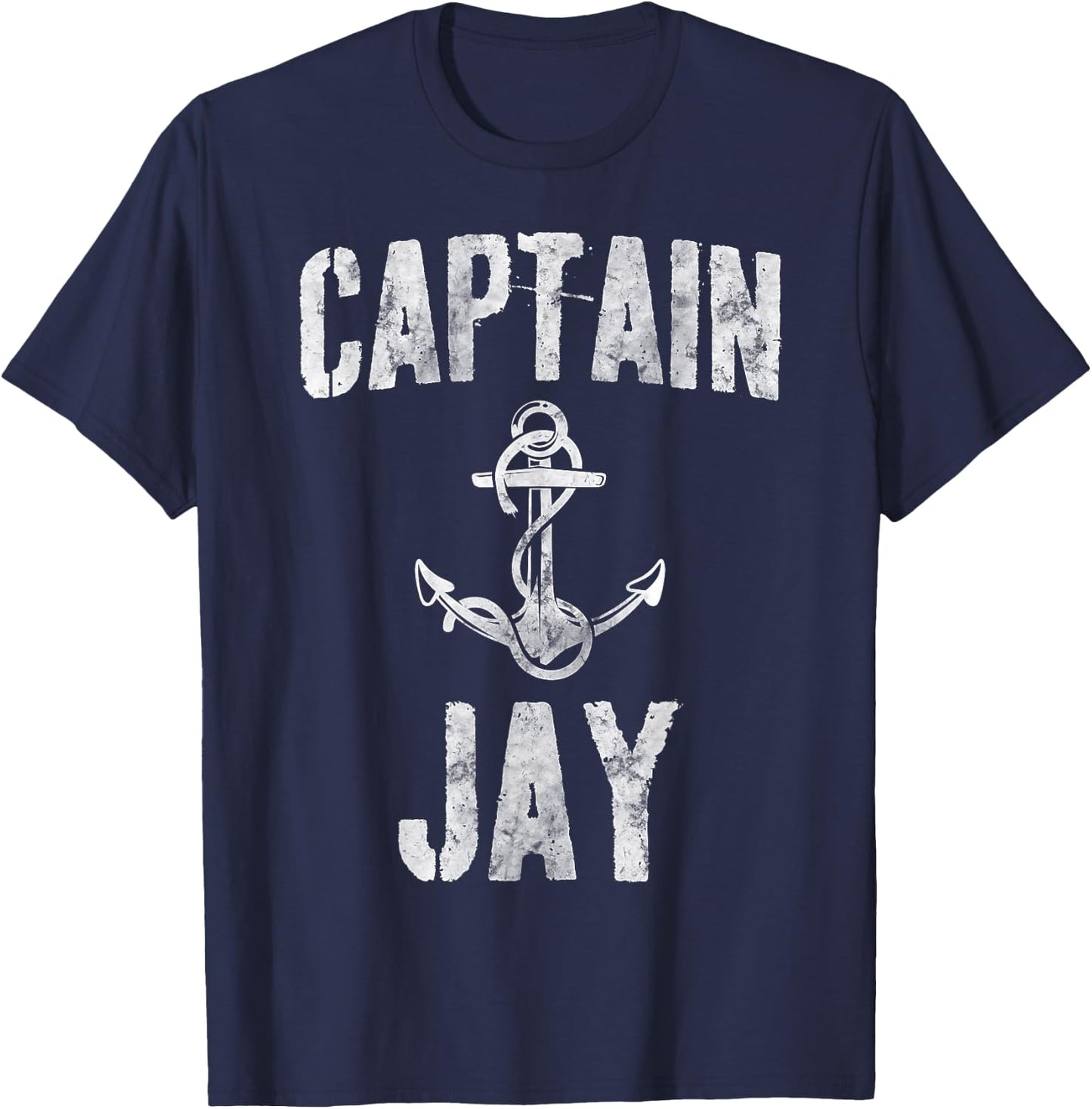 Funny Personalized Boating Shirt First Name Captain Jay T-Shirt - T-Shirt | Navy