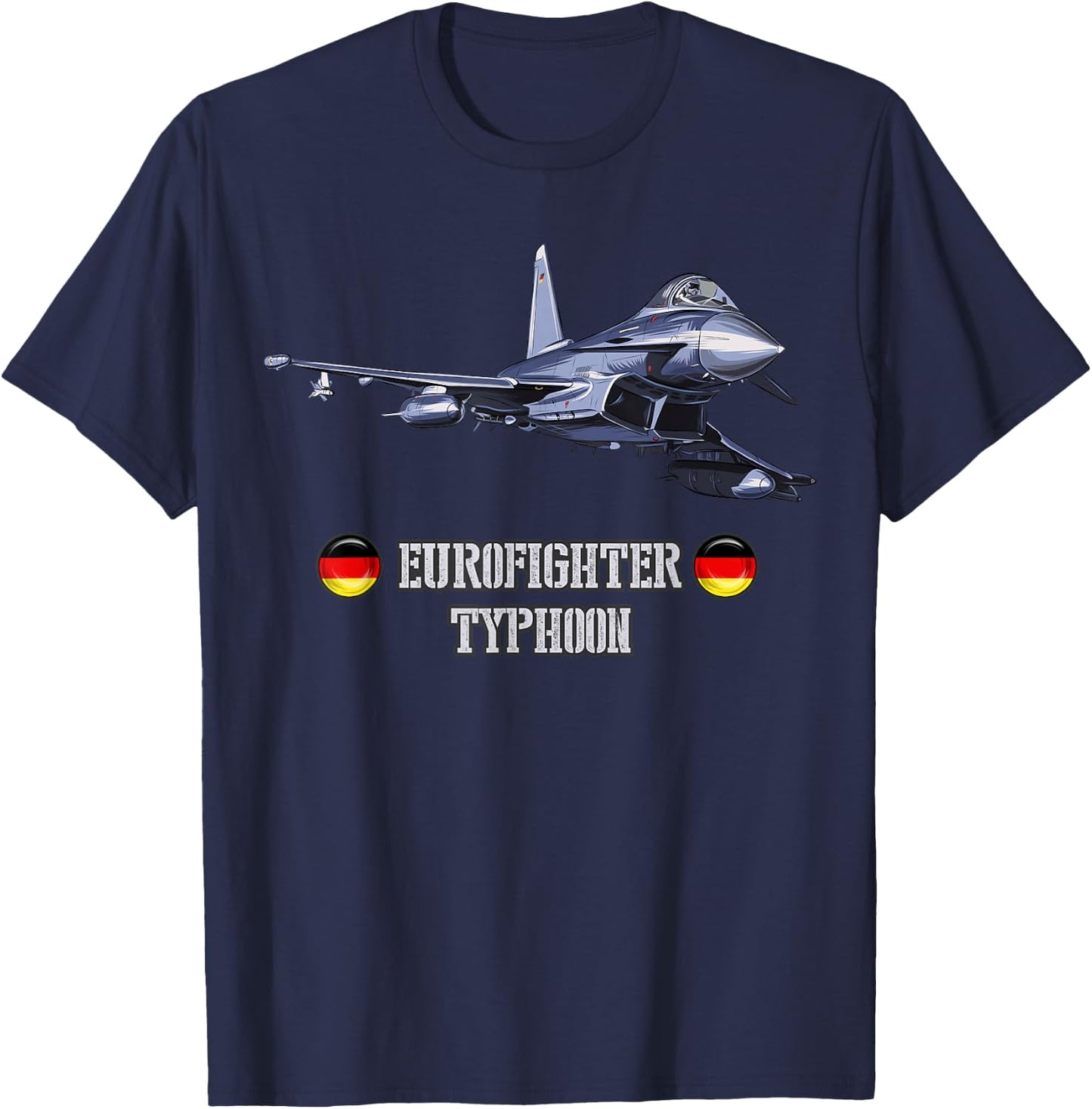 German Figher Aircraft Eurofighter Typhoon T-Shirt - T-Shirt | Navy