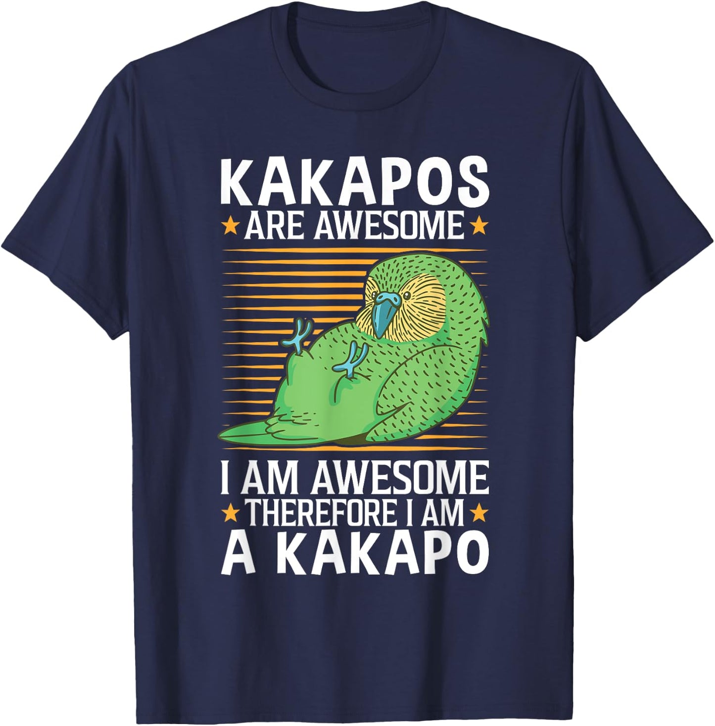 Kakapos are awesome New Zealand owl parrot Kakapo T-Shirt - T-Shirt | Navy