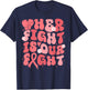 Uterine Cancer Her Fight Is Our Fight Peach Flower Ribbon T-Shirt - T-Shirt | Navy