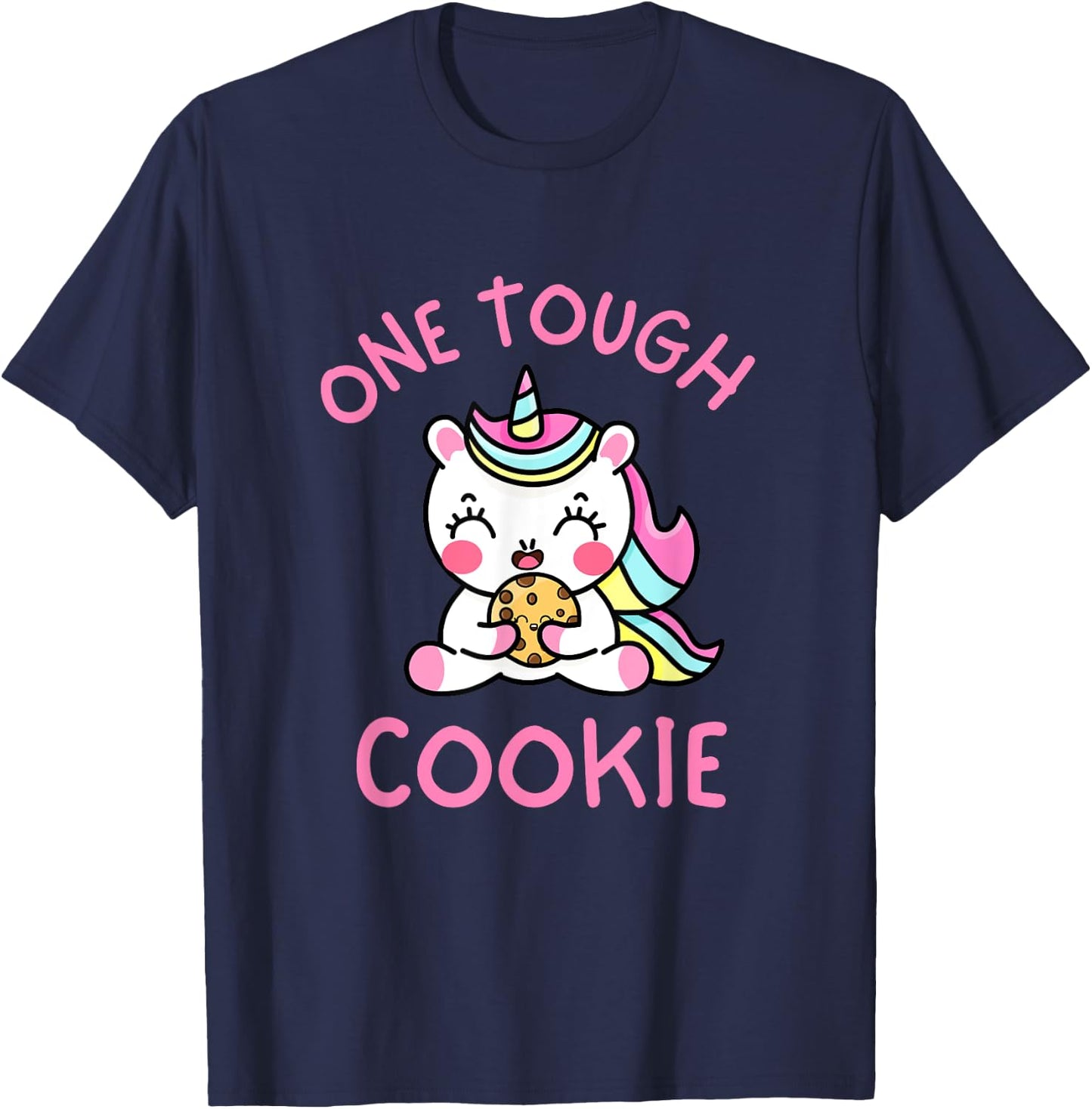 One Tough Cookie Cute Kawaii Unicorn Kids Toddler Girls 5T T-Shirt - T-Shirt | Navy