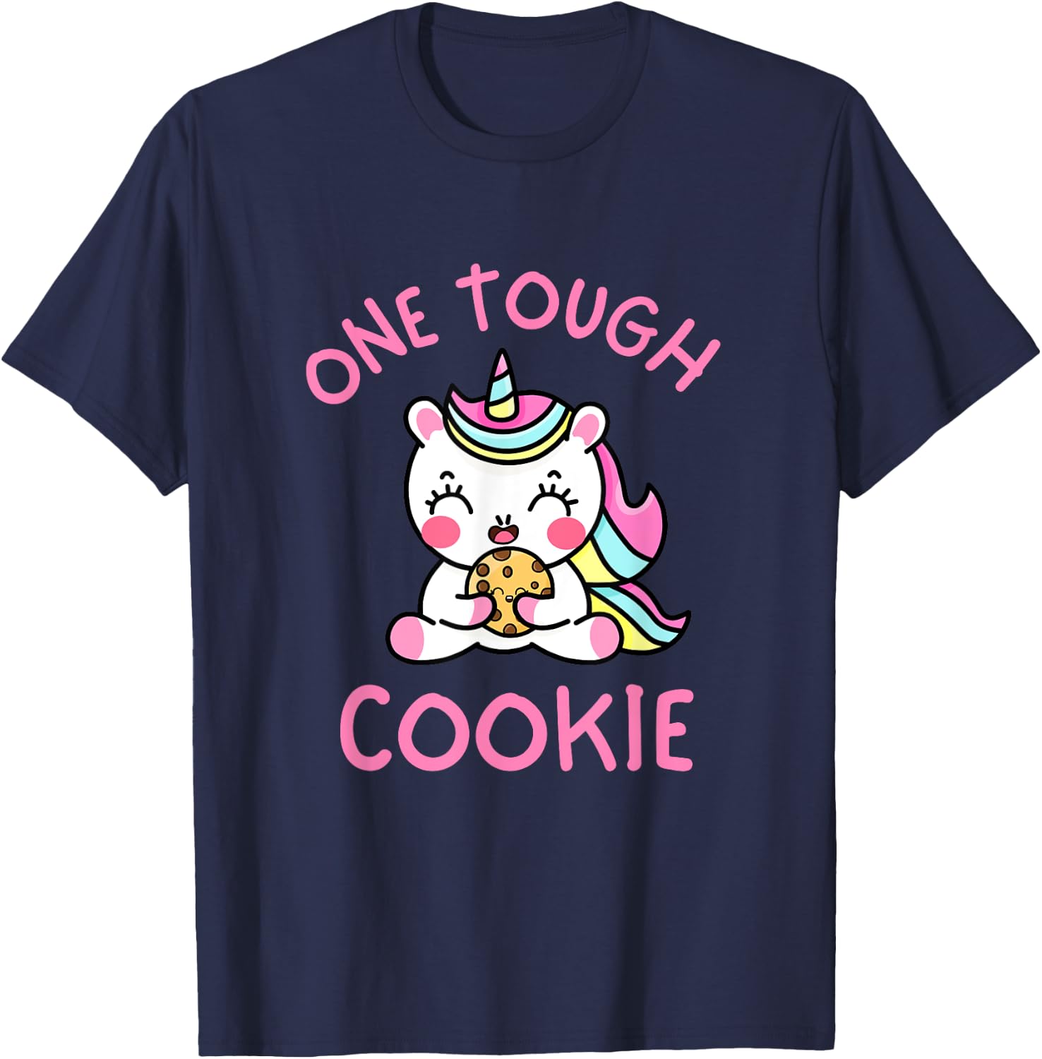 One Tough Cookie Cute Kawaii Unicorn Kids Toddler Girls 5T T-Shirt - T-Shirt | Navy