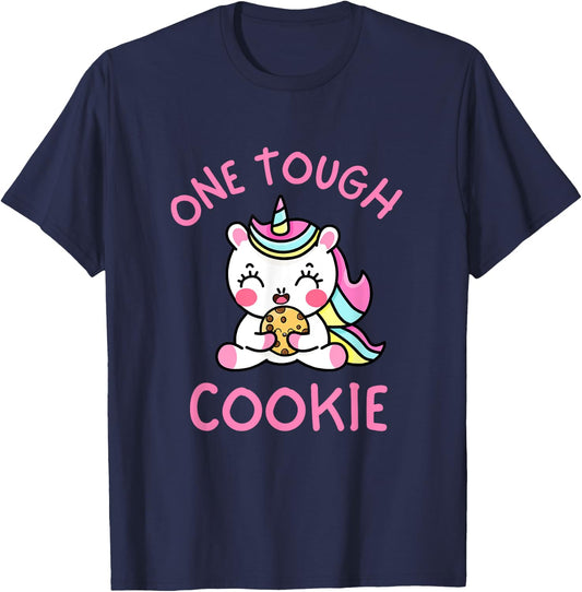 One Tough Cookie Cute Kawaii Unicorn Kids Toddler Girls 5T T-Shirt - T-Shirt | Navy