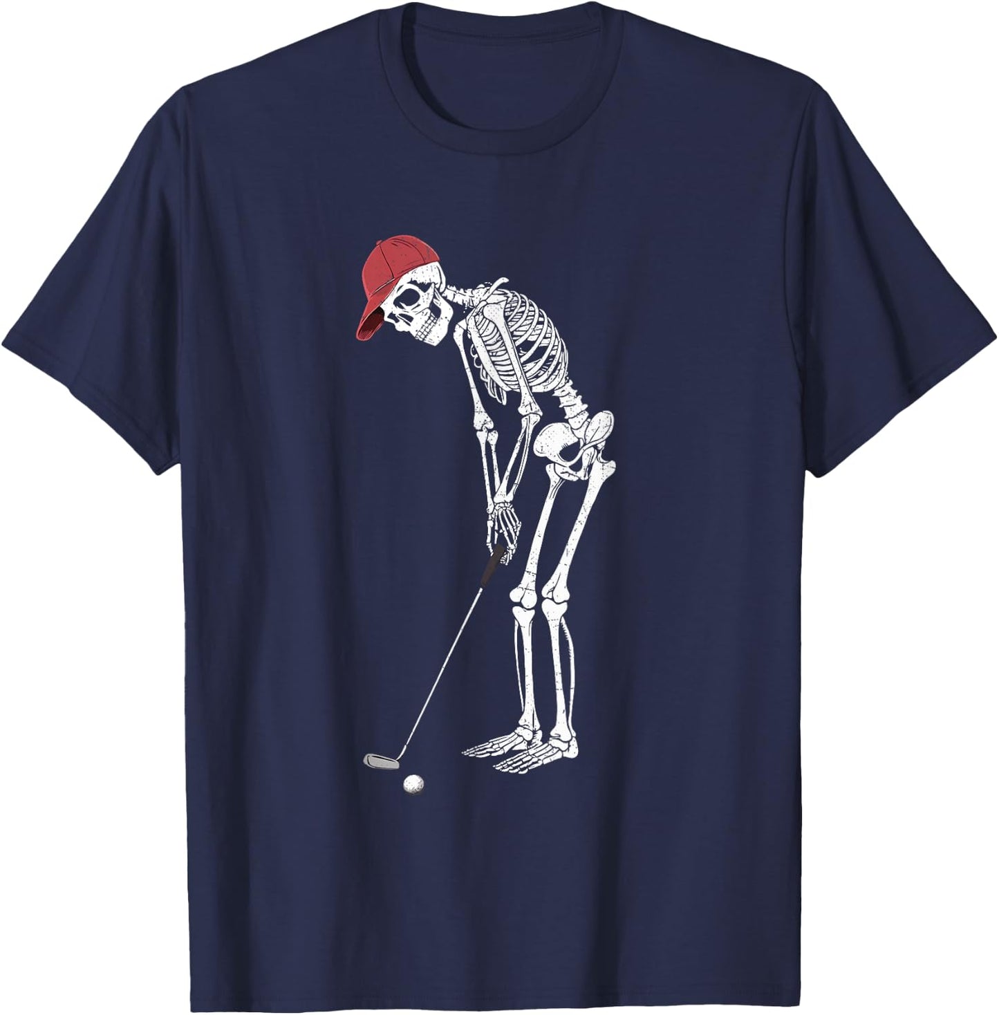 Golf Skeleton Halloween Player Catcher Boys Kids T-Shirt - T-Shirt | Navy