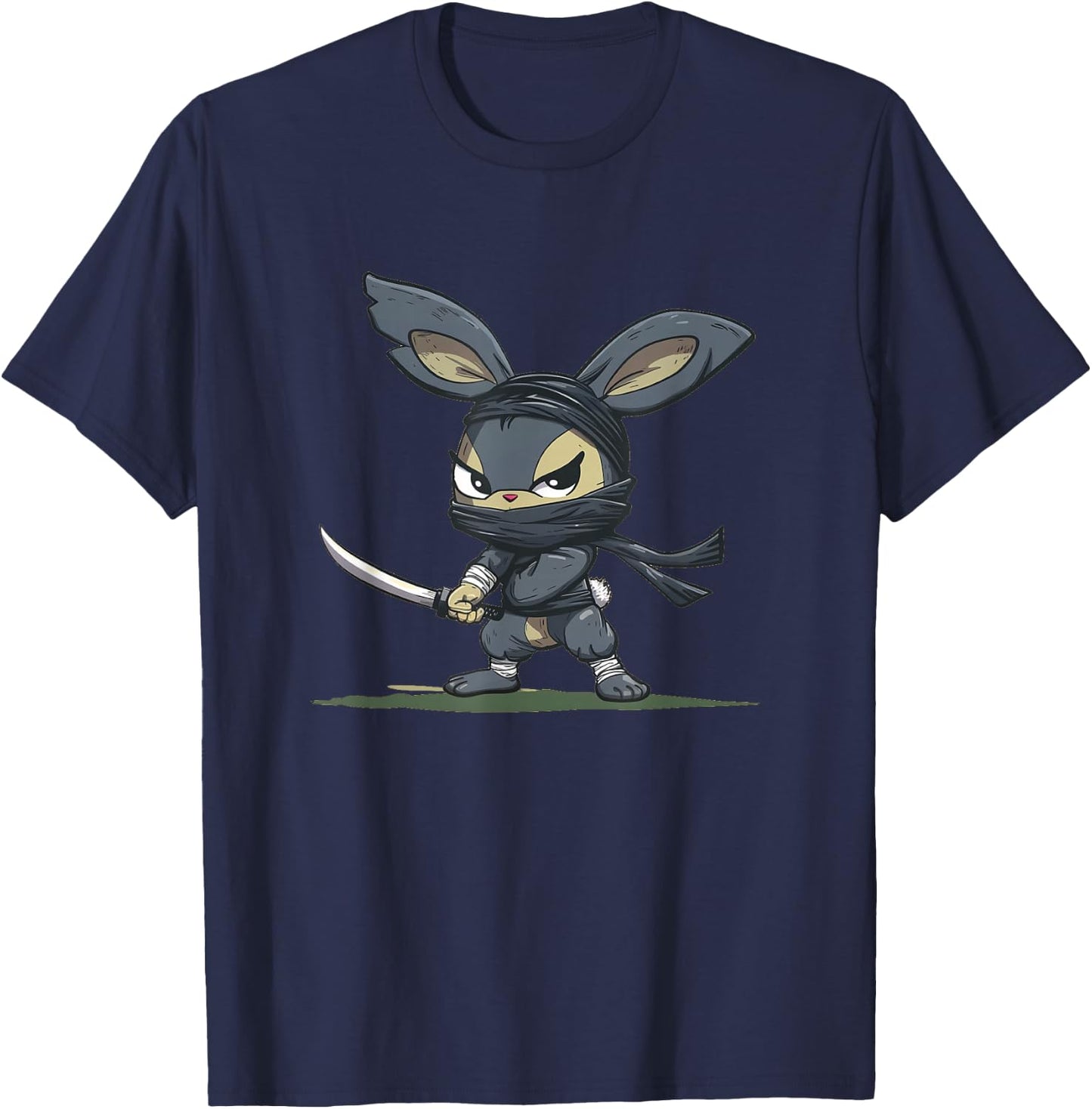 Amazing Ninja Bunny Graphic for a Cool Adventure T-Shirt - T-Shirt | Navy