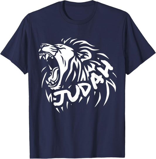 Hebrew Israelite Lion of Judah Yah Yahweh Design T-Shirt - T-Shirt | Navy
