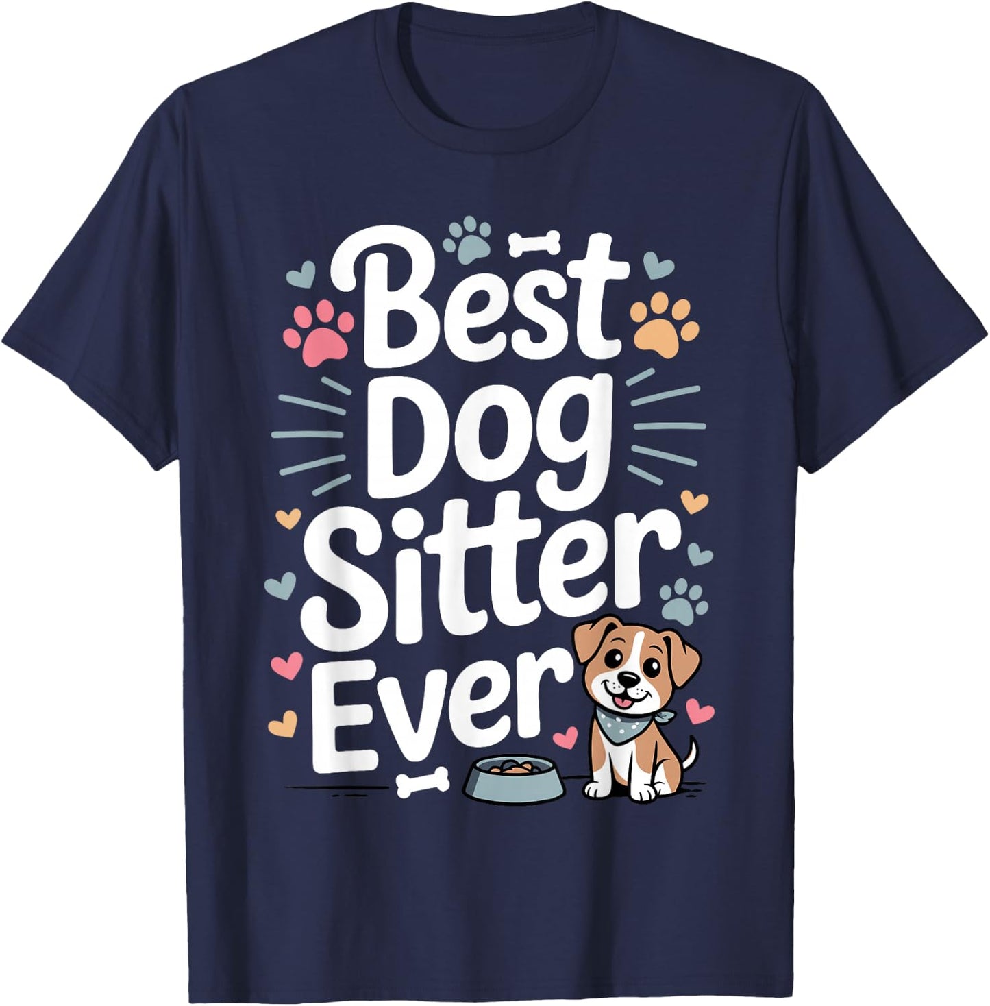 Funny Dog Sitter Art Women Pet Sitting Dog Sitter T-Shirt - T-Shirt | Navy