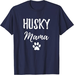 Husky Mama Shirt Funny Dog Mom Gift T-Shirt - T-Shirt | Navy