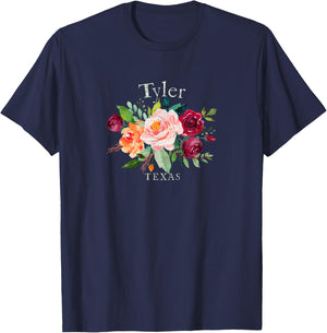 Tyler Texas Floral Rose Lovers Flower Gardeners Souvenir T-Shirt - T-Shirt | Navy