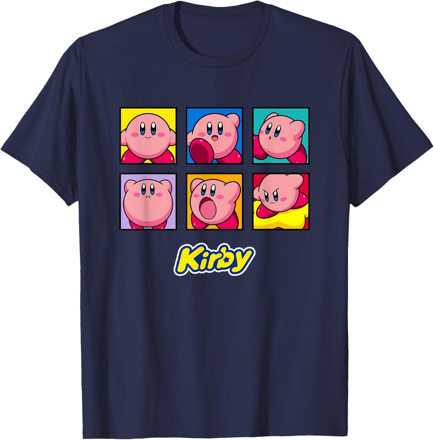 Kirby Emotions Color Portrait Box Ups T-Shirt - T-Shirt | Navy