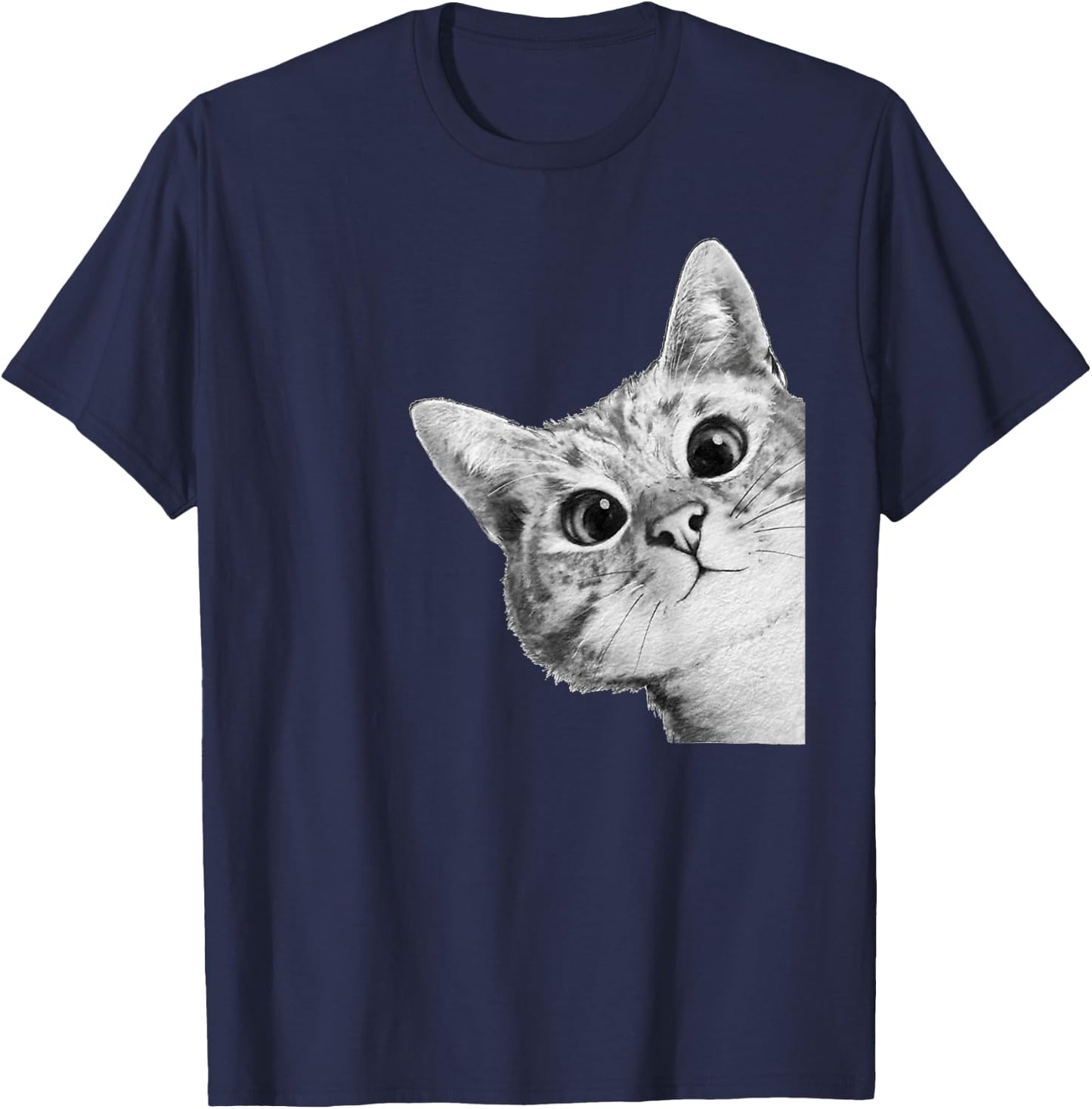 Cute Adorable Kitty Cat Women Girls Kids T-Shirt - T-Shirt | Navy