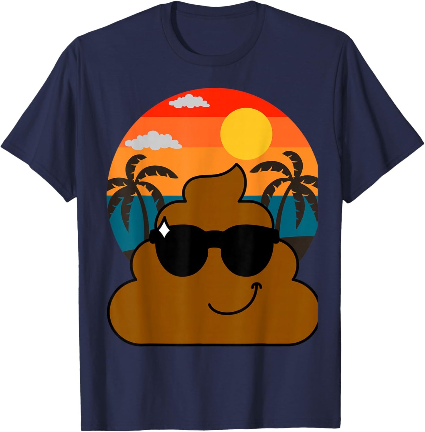 POOP EMOTICON Birthday party favors Poo for Kids T-Shirt - T-Shirt | Navy
