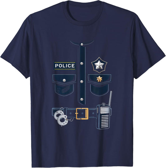 Police Officer Costume Police Badge Police Uniform T-Shirt - T-Shirt | Navy