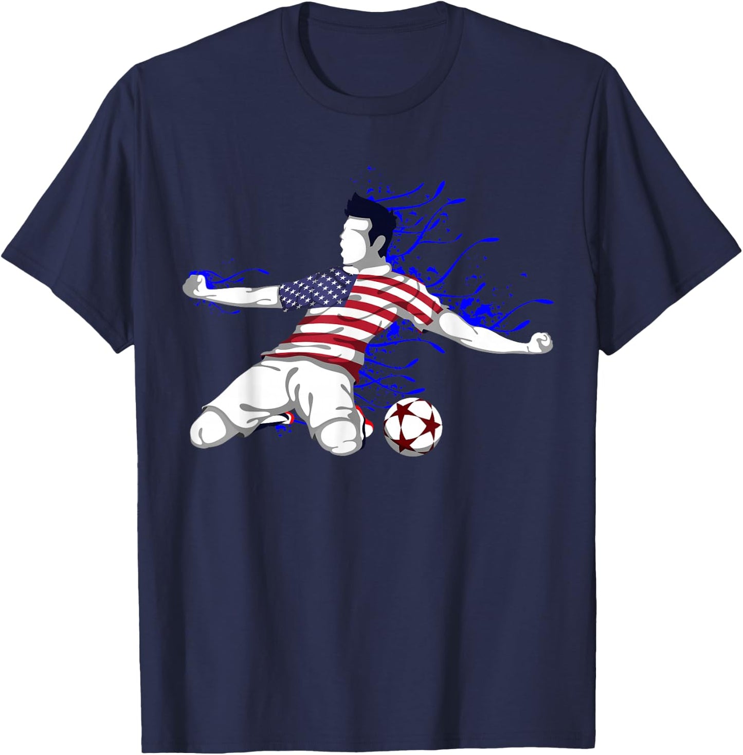 America National Soccer Team Jersey United States Football T-Shirt - T-Shirt | Navy