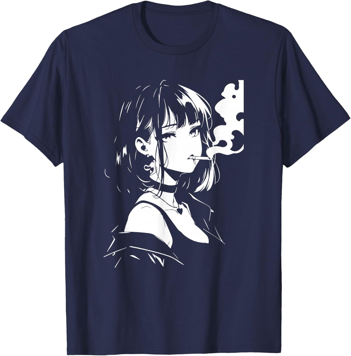 Horror Anime Girl T-Shirt - T-Shirt | Navy