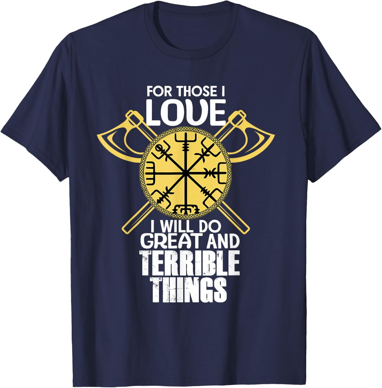 Viking Warrior Scandinavia Nordic Mythology Gift T-Shirt - T-Shirt | Navy