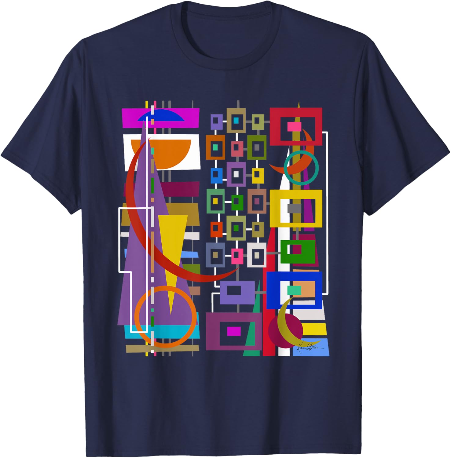 Original Art Gift Abstract Raver Gamer Artist Hipster T-Shirt - T-Shirt | Navy