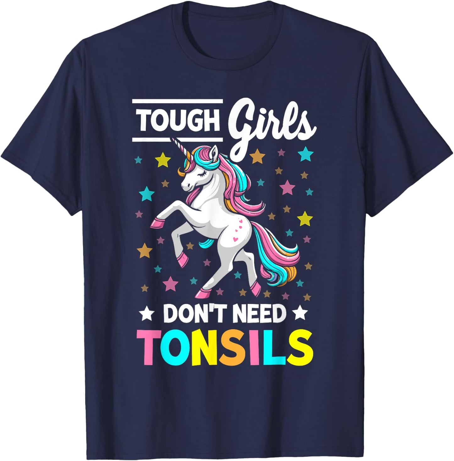 Tonsil Surgery Recovery Girls Unicorn Tonsil Removal T-Shirt - T-Shirt | Navy