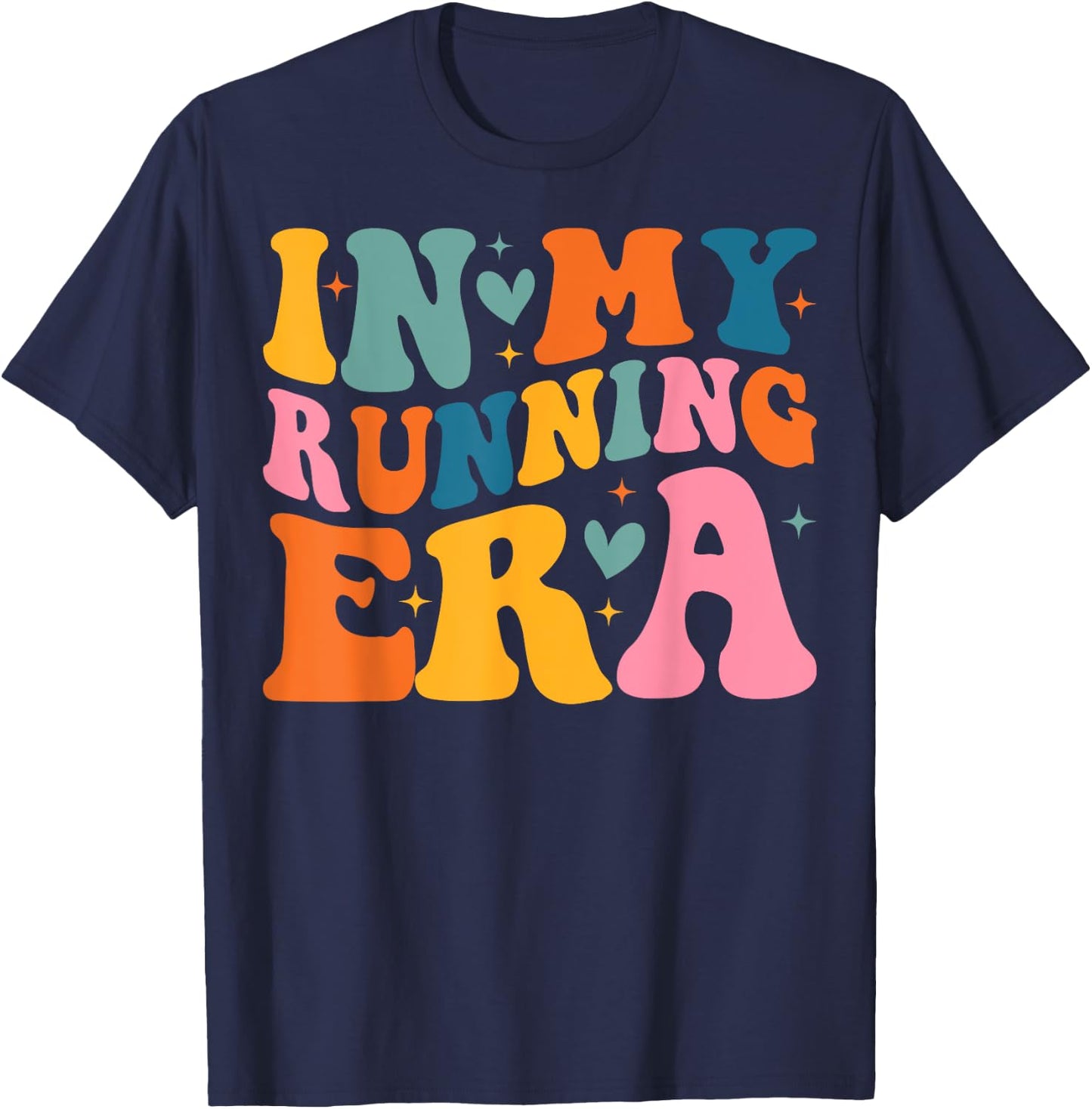 Groovy In My Running Era Runner T-Shirt - T-Shirt | Navy
