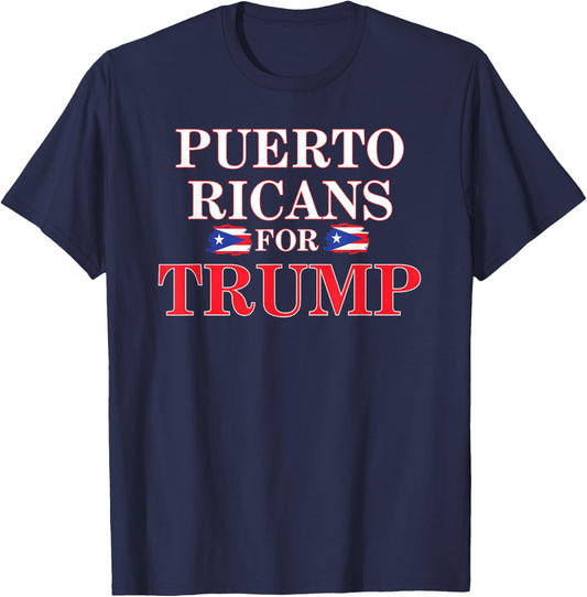 Puerto Ricans for Trump Patriotic American Pride T-Shirt - T-Shirt | Navy