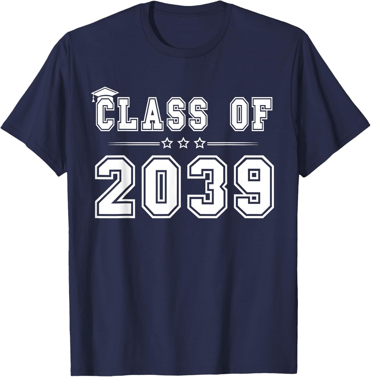 Class of 2039 Grow With Me Graduation First Day Of School T-Shirt - T-Shirt | Navy