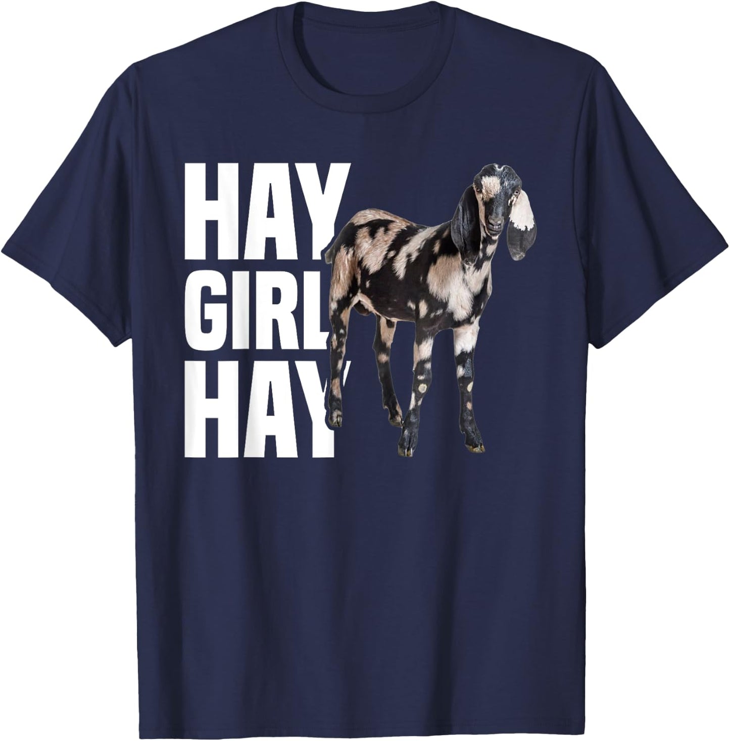 Nubian Goat - Hay Girl Nubian Goat Mom T-Shirt - T-Shirt | Navy