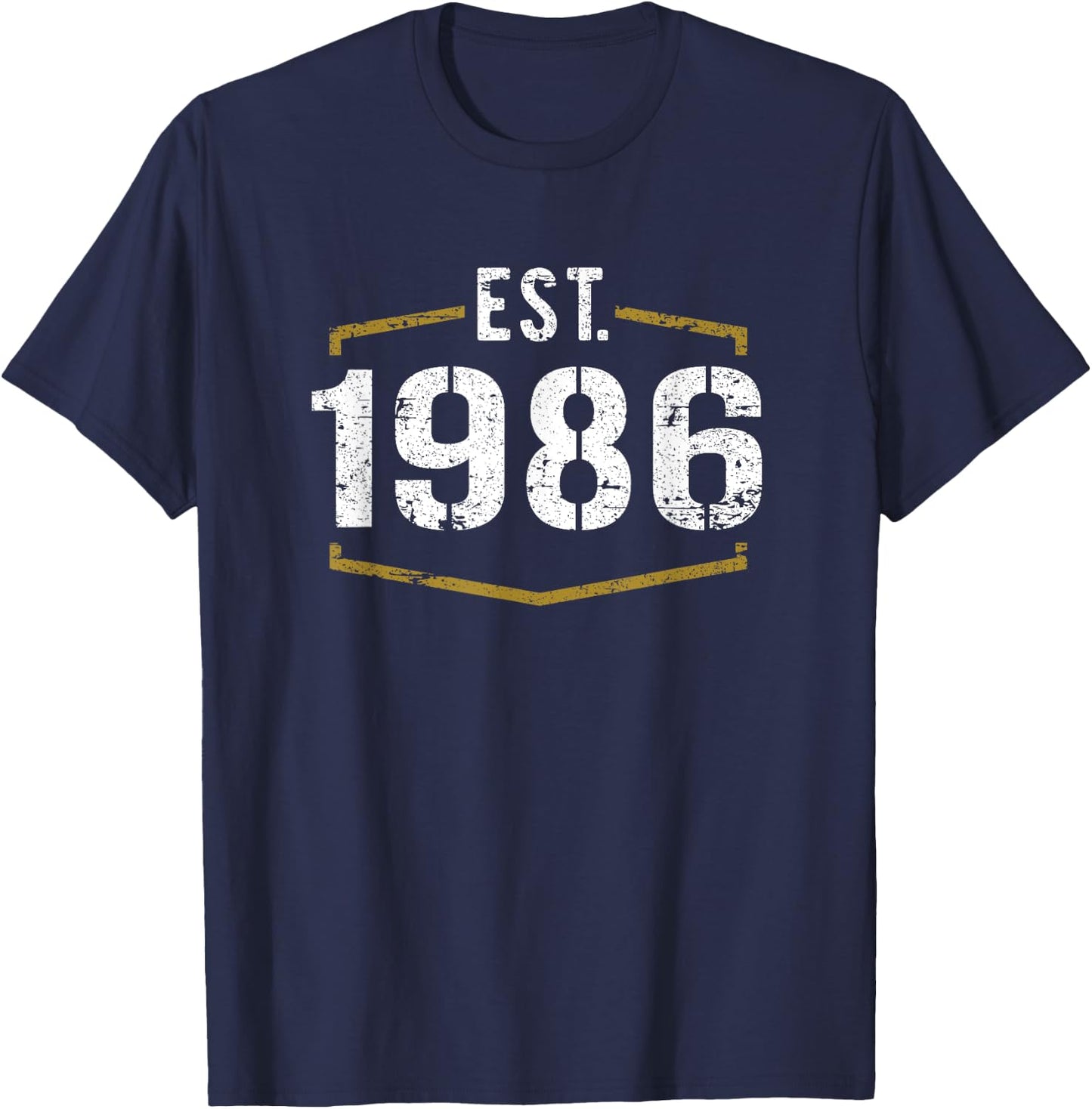 Est 1986 Vintage Style Established 1986 Birthday Design T-Shirt - T-Shirt | Navy