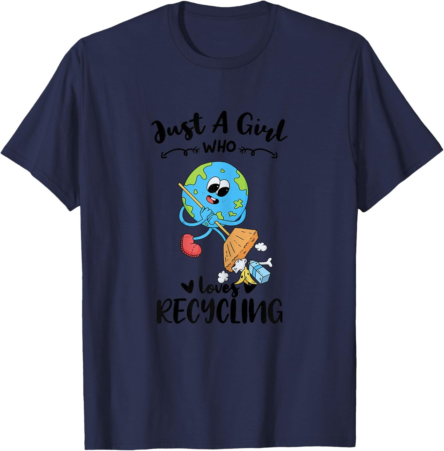 Just A Girl Who Loves Recycling T-Shirt - T-Shirt | Navy