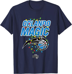 NBA Orlando Magic Christmas Lights Holiday Logo T-Shirt - T-Shirt | Navy