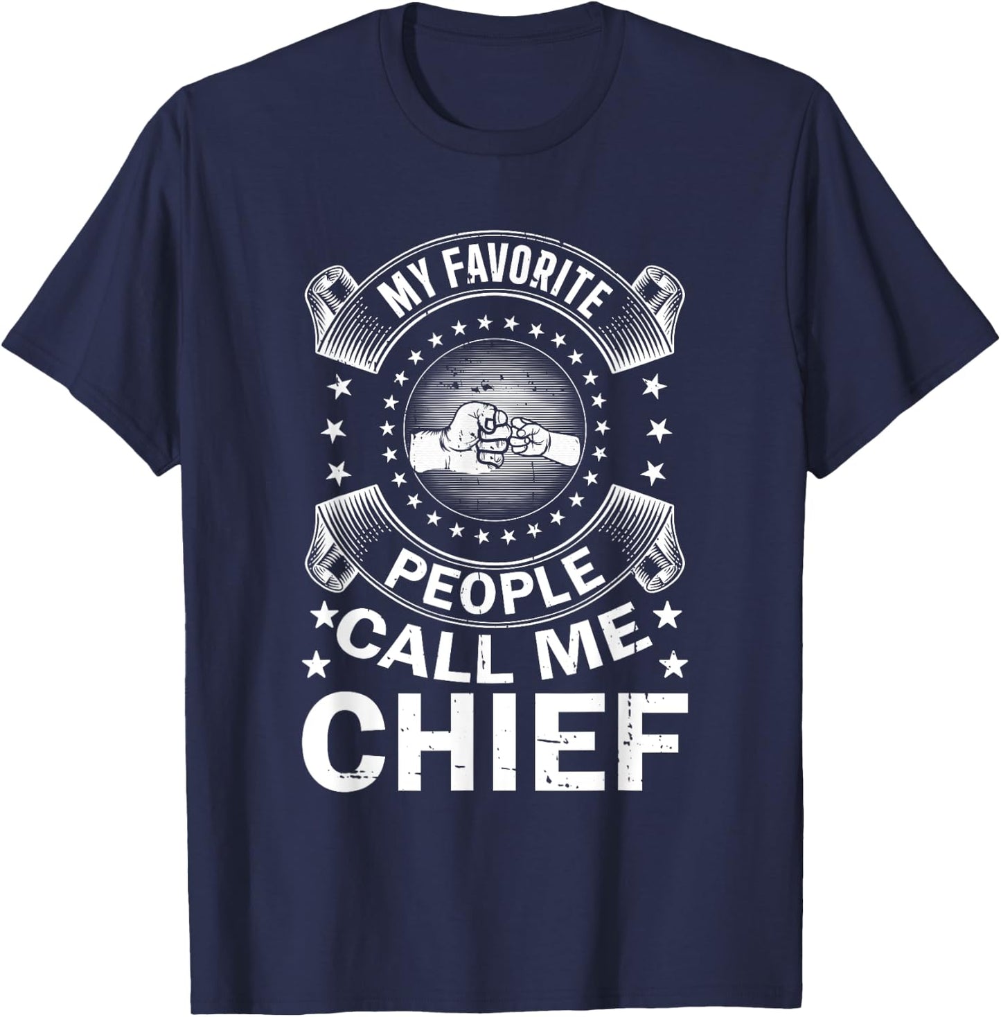 My Favorite People Call Me Chief Vintage Men Father's Day T-Shirt - T-Shirt | Navy