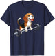 Beagle Barbell Dog Fitness Workout Men Women T-Shirt - T-Shirt | Navy