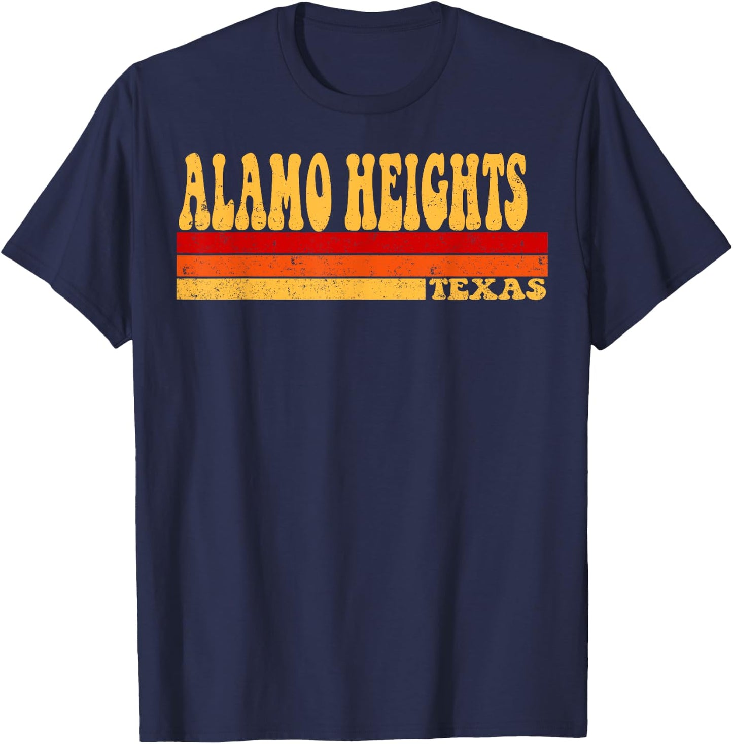 ALAMO HEIGHTS Texas City Vintage Roots Retro Design 70s 80s T-Shirt - T-Shirt | Navy
