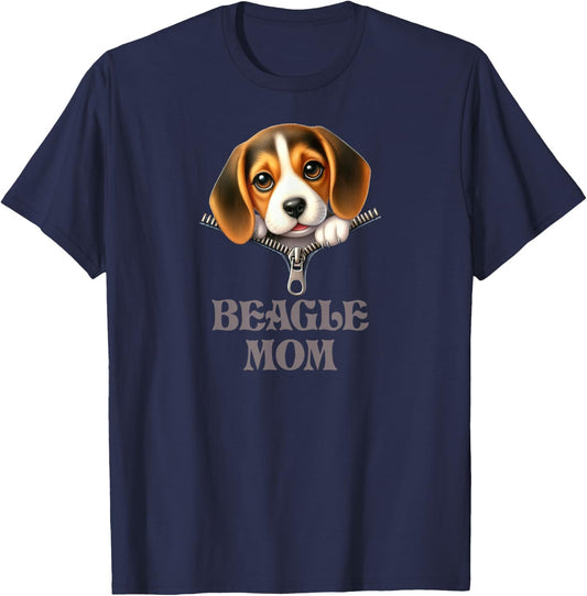 Beagle Mom T-Shirt - T-Shirt | Navy