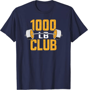 1000 LB Pound Club Strong Weightlifting and Powerlifting Gym T-Shirt - T-Shirt | Navy