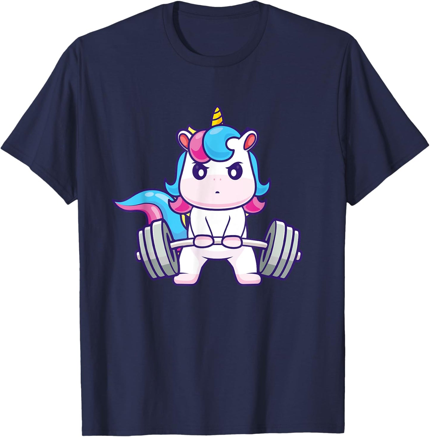 Funny Gym Shirts Deadlifting Unicorn - Workout Gym Weightlifting Bodybuilding , Small, Black T-Shirt - T-Shirt | Navy