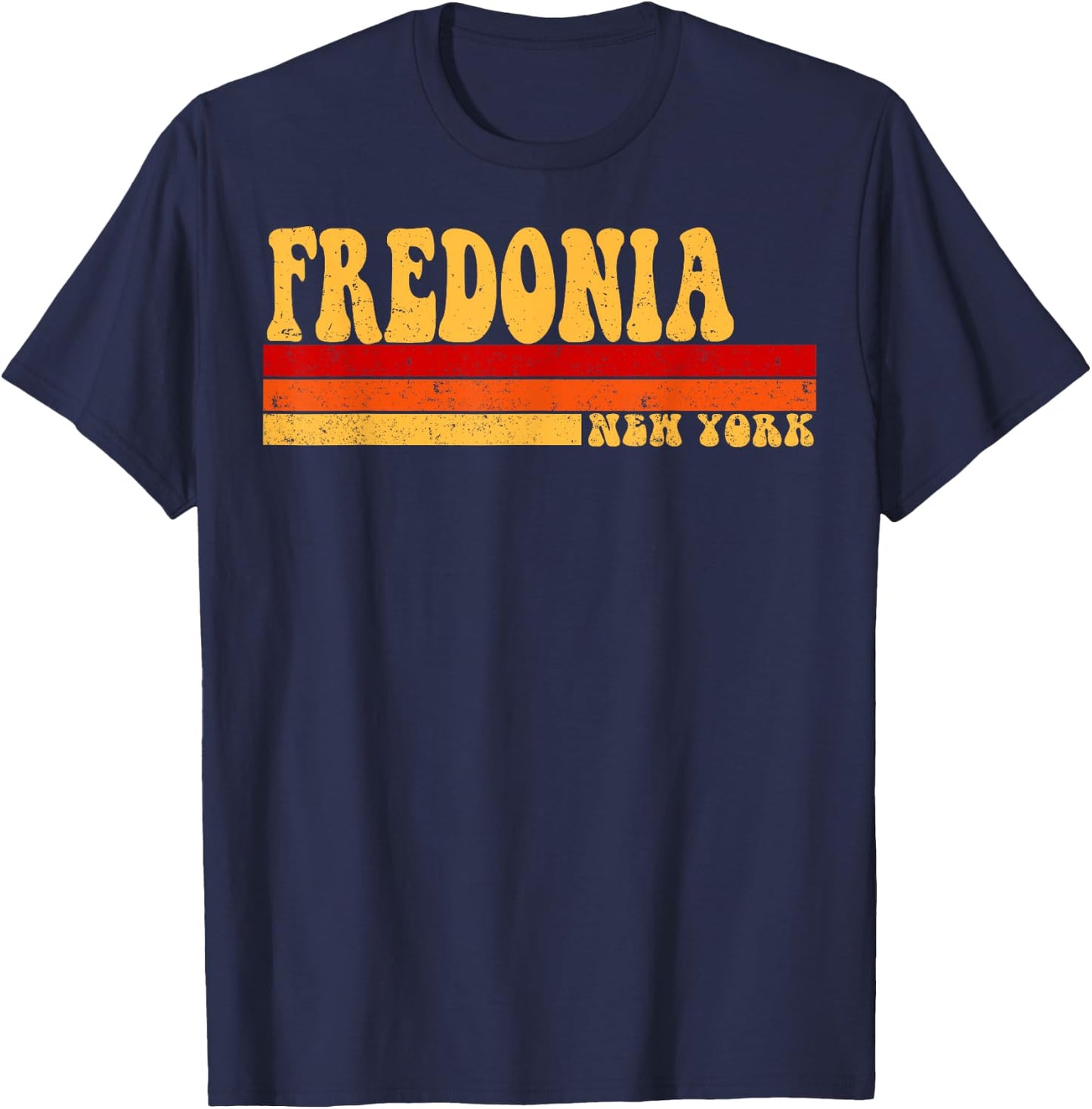 FREDONIA New York City Vintage Roots Retro Design 70s 80s T-Shirt - T-Shirt | Navy