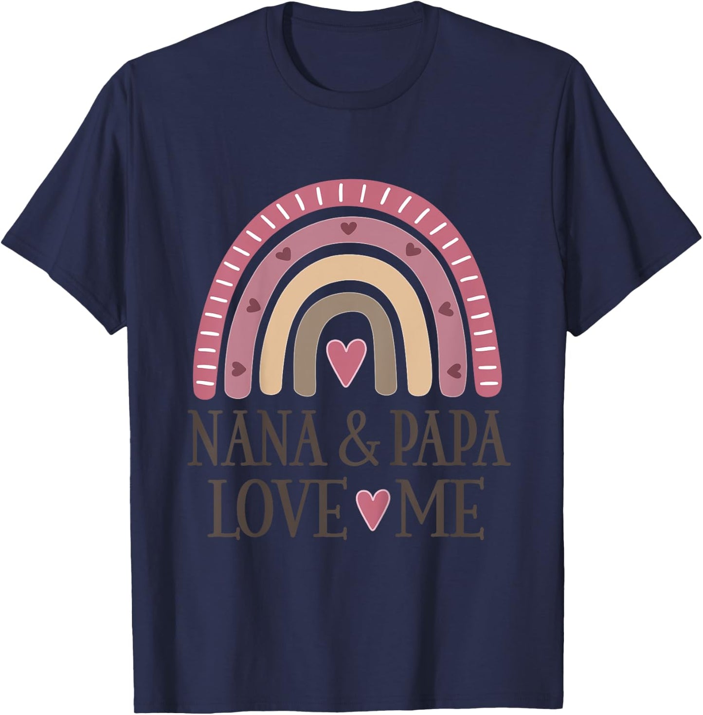 Kids Nana And Papa Love Me Granddaughter Rainbow T-Shirt - T-Shirt | Navy