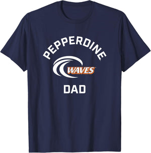 Pepperdine University Waves Arched Dad T-Shirt - T-Shirt | Navy