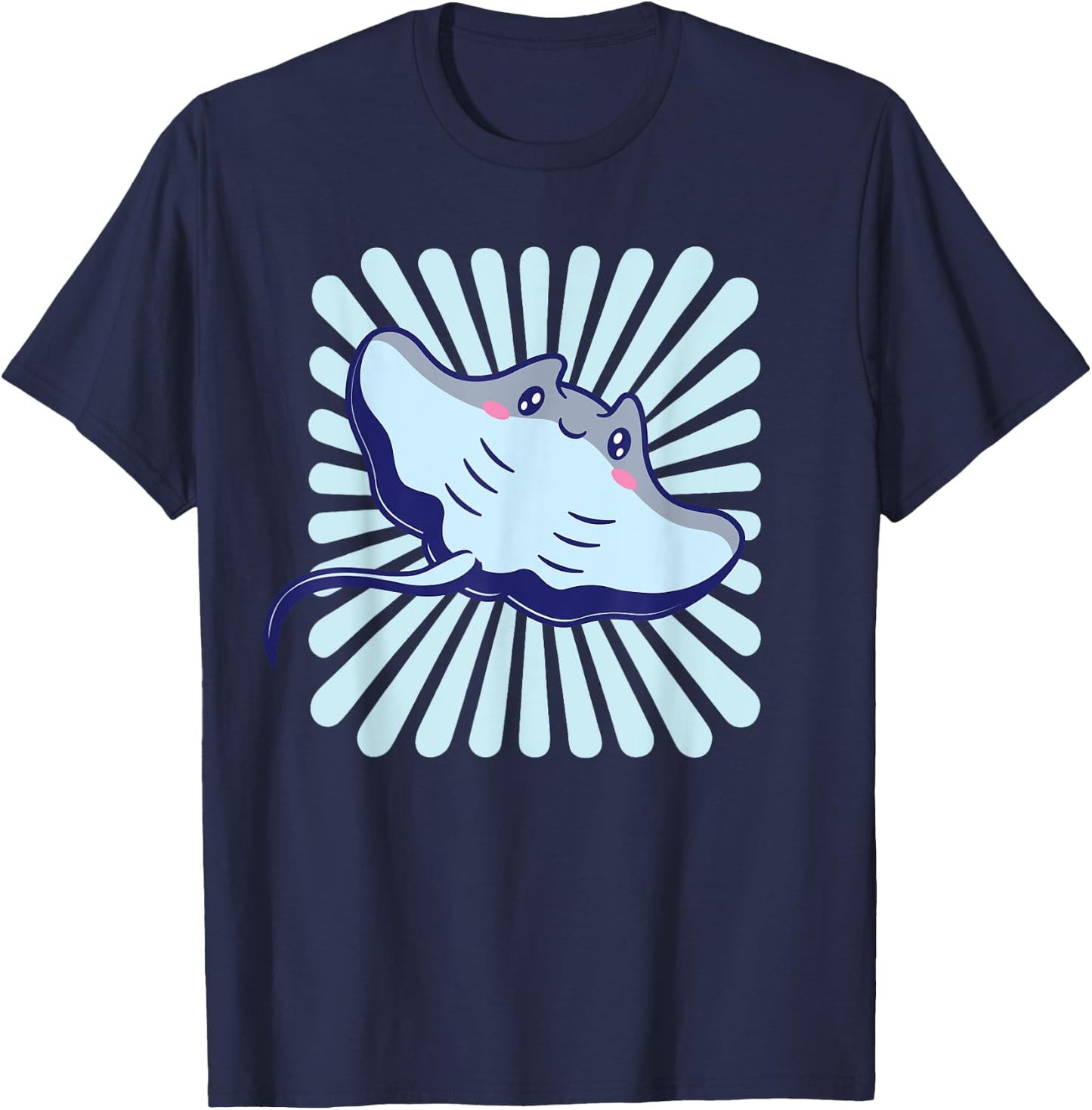 Stingray Manta Ray Kawaii Sea Ocean Animal T-Shirt - T-Shirt | Navy