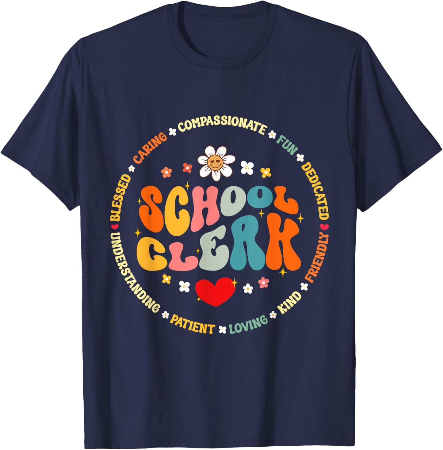 Attendance School Clerk Appreciation Week Back to School T-Shirt - T-Shirt | Navy