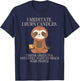 Funny Cute Sloth Meditation Inner Peace T-Shirt - T-Shirt | Navy