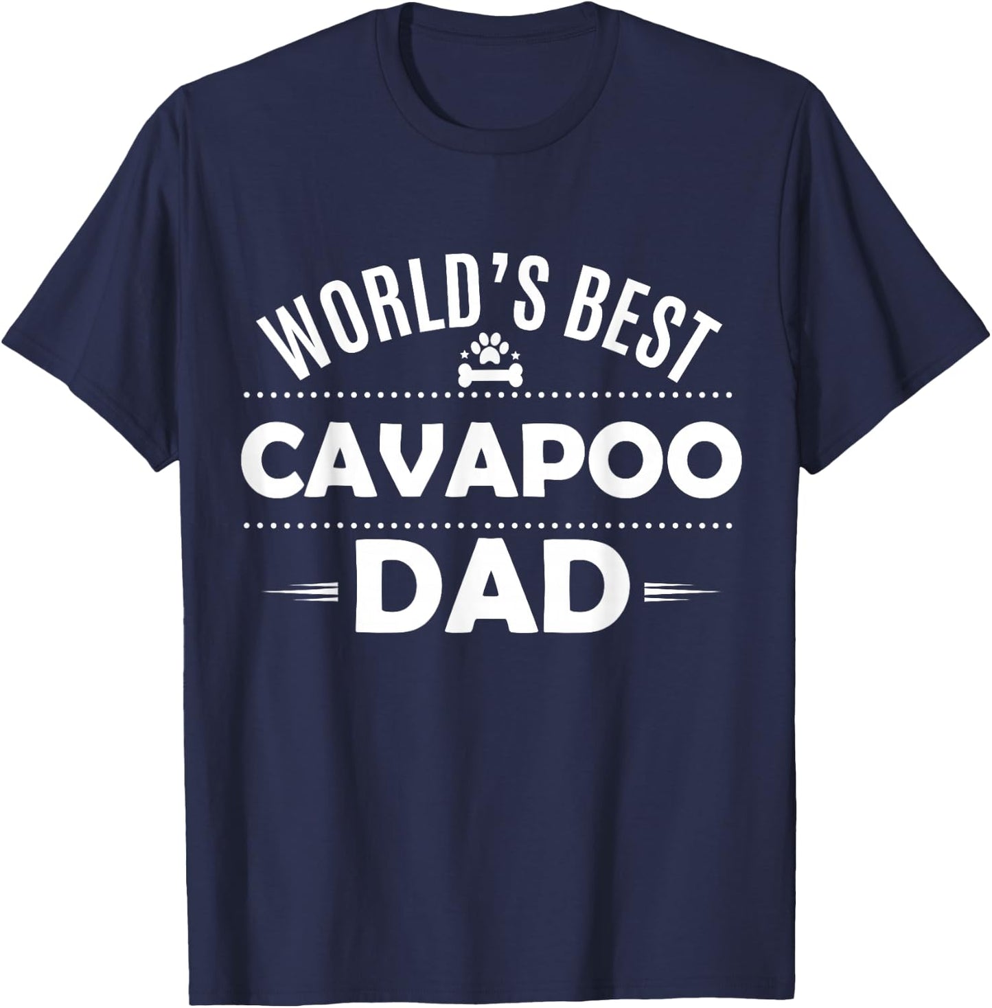 World's Best Cavapoo Dad T Shirt - Cavoodle Dog Owner T-Shirt - T-Shirt | Navy