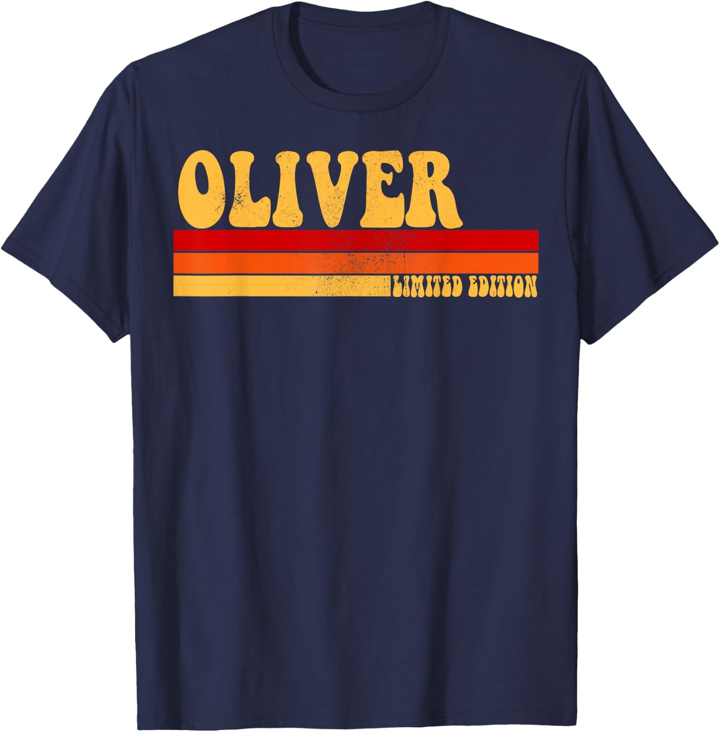 OLIVER Name Personalized Idea Men Retro Vintage OLIVER T-Shirt - T-Shirt | Navy