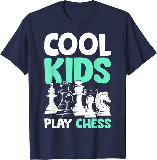 Cool Kids Play Chess Boys T-Shirt - T-Shirt | Navy