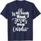 Walking with Jesus is My Cardio T-Shirt - T-Shirt | Navy