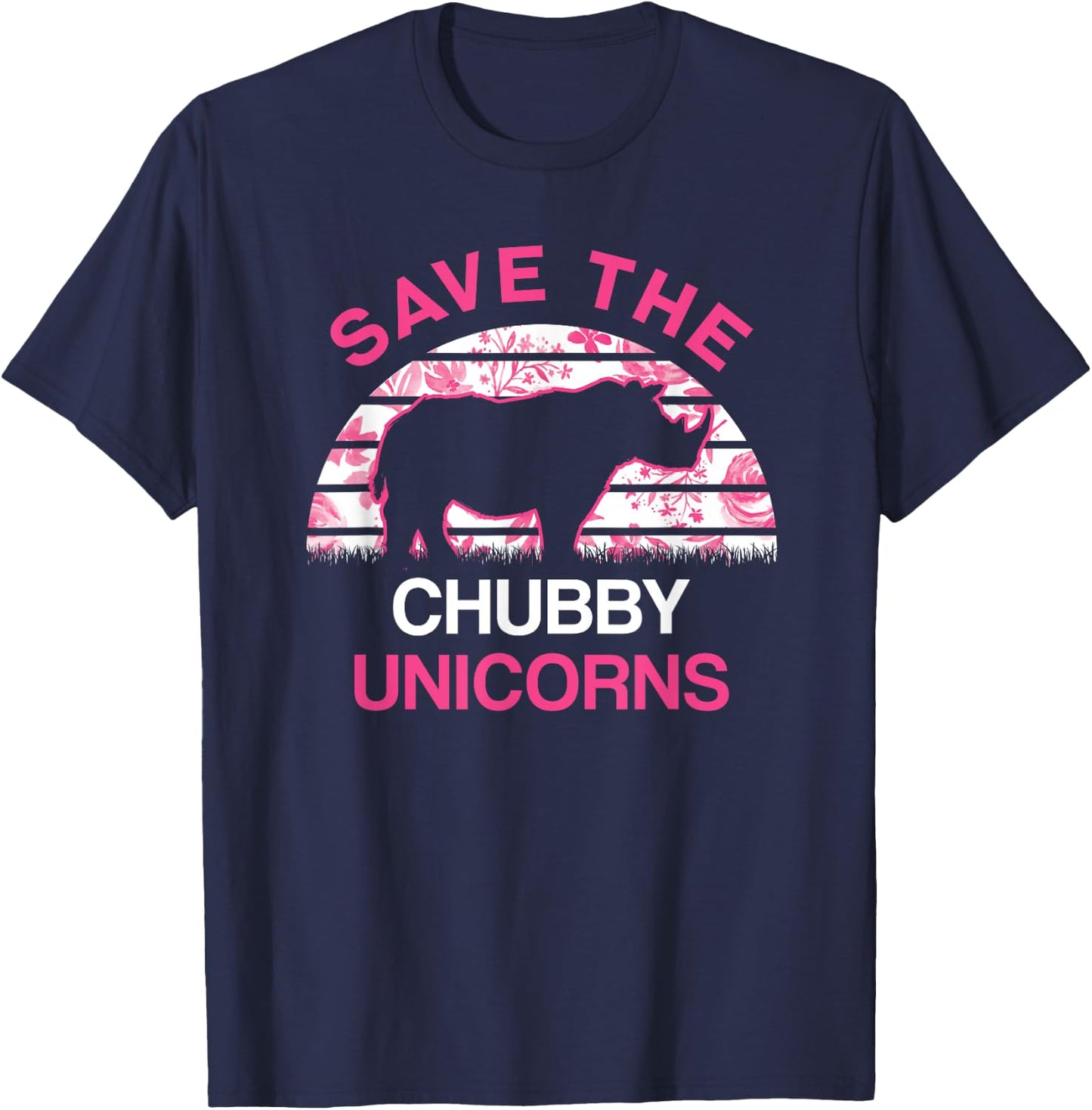 Save The Chubby Unicorns T-Shirt - T-Shirt | Navy
