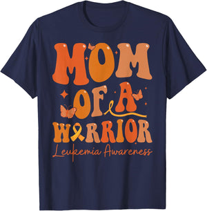 Mom Of A Warrior Leukemia Awareness Family Matching T-Shirt - T-Shirt | Navy