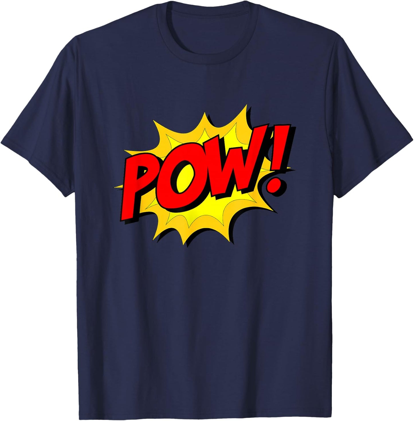 POW! -Adults, Kids Comic Book Cartoon Funny Pop Art Novelty Sarcastic T-Shirt - T-Shirt | Navy